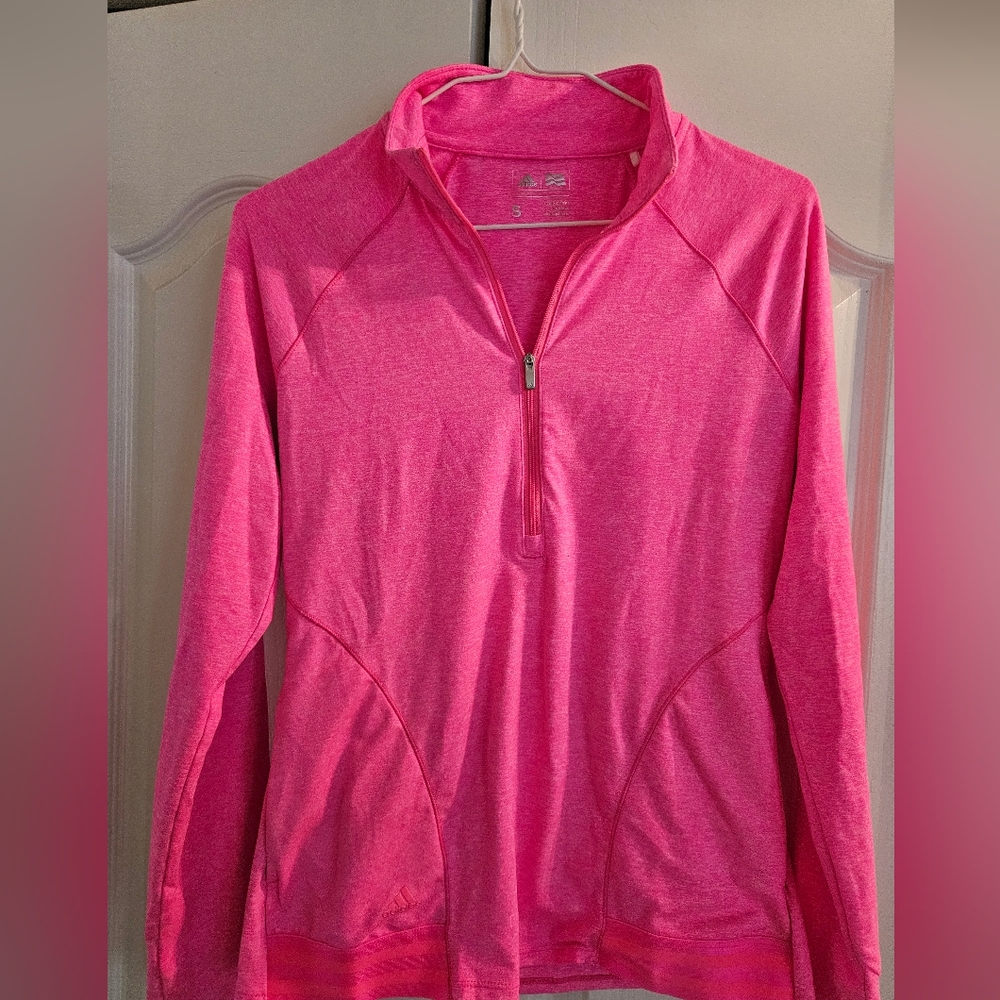 ADIDAS Women's Pink Quarter-Zip Top